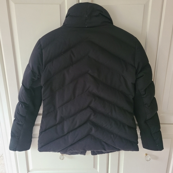 Zara Woman Asymmetrical Down Puffer Jacket Black Size L - Picture 7 of 8